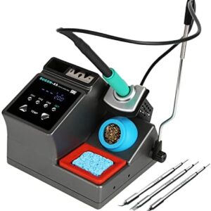 SUGON A9 245 Soldering Station, 120W Soldering Iron Station Kit,3 Seconds Fast Heating up 716℉, 212℉-842℉, 3 Temperature Storage, ℃/℉, 3 Soldering Iron Tips, Quick Change Soldering Iron Tips Holder
