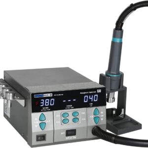 SUGON 8620DX 110V Digital Hot Air Rework Station 1300W,212℉-845℉ Adjustable Temperature C/F,4 Memory Storage,6 Air Nozzle,SMD Hot Air Station with Quick Change High Temperature Air Nozzle Bracket